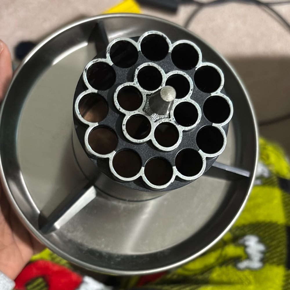 Silver and Black Revolving Pen holder